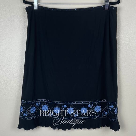 Rare Embroidered Skirt ASO Lorelai Gilmore Girls Vintage Black Blue Embroidered - Picture 5 of 7
